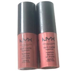New Lot Of 2 NYX Soft Matte Lipstick SMLS05 Garden Statement SMLS09 Plaza Bonita
